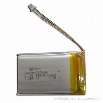 Lithium Polymer Battery with 3.7V, 900mAh for PDF and MP3